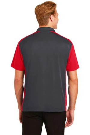 Sport-Tek Mens Colorblock Micropique Sport-Wick Polo Grey/Red 5 Sport-Tek Mens Colorblock Micropique Sport-Wick Polo Grey/Red - Image 3
