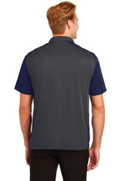 Sport-Tek Mens Colorblock Micropique Sport-Wick Polo Grey/Navy -Bowling Equipment Shop 47d09719 8969 4298 ac9e 79ae1bfda439