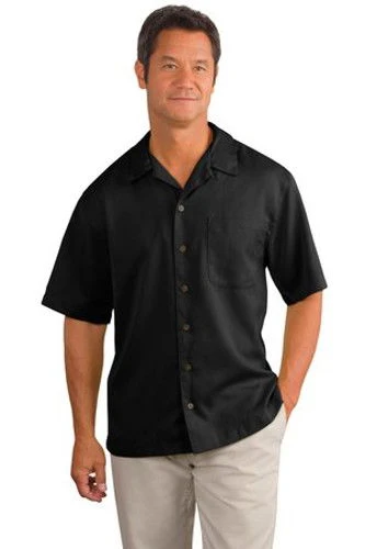 Port Authority Mens Easy Care Camp Shirt Black 3 Port Authority Mens Easy Care Camp Shirt Black