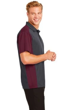Sport-Tek Mens Colorblock Micropique Sport-Wick Polo Grey/Maroon -Bowling Equipment Shop 6f24cbc8 237e 4c1b bceb f86e679f766e