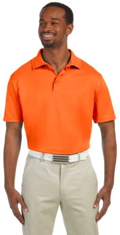 Harriton Mens 4 Oz Polytech Polo Orange