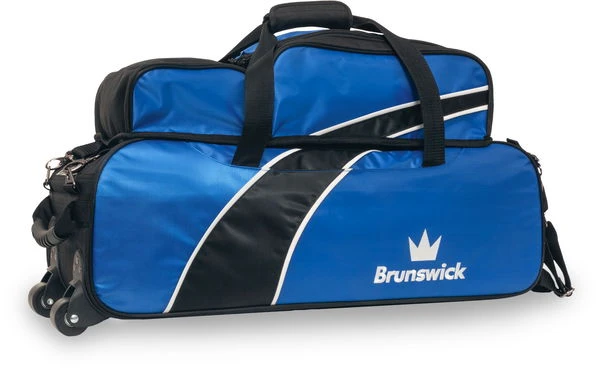 Brunswick Edge Triple Rolling Tote With Shoe Pouch Blue 3 Brunswick Edge Triple Rolling Tote With Shoe Pouch Blue