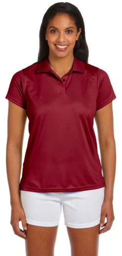 Harriton Womens 4 Oz Polytech Polo Maroon