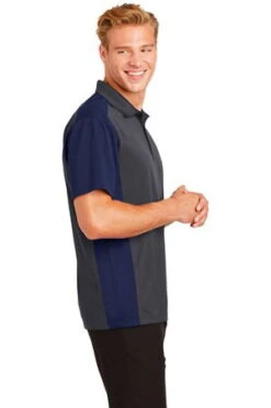 Sport-Tek Mens Colorblock Micropique Sport-Wick Polo Grey/Navy -Bowling Equipment Shop d2321a4b 7573 488d b7a0 1b2a9b8463c0