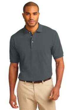 Port Authority Mens Pique Knit Sport Steel Grey